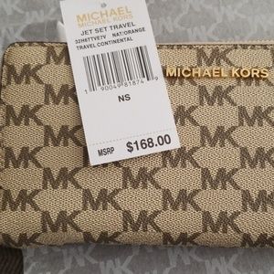 Michael Kors Travel Continental Zip Around Wallet